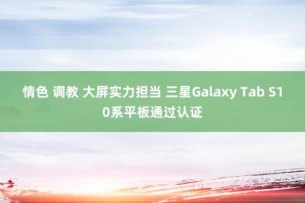 情色 调教 大屏实力担当 三星Galaxy Tab S10系平板通过认证