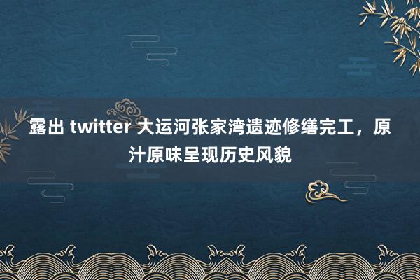 露出 twitter 大运河张家湾遗迹修缮完工，原汁原味呈现历史风貌