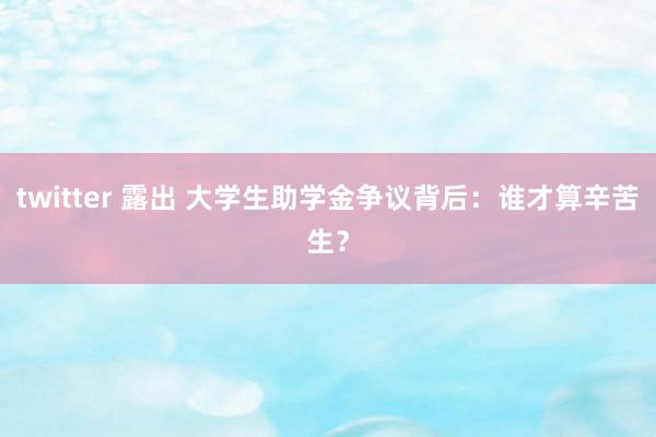 twitter 露出 大学生助学金争议背后：谁才算辛苦生？