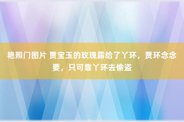 艳照门图片 贾宝玉的玫瑰露给了丫环，贾环念念要，只可靠丫环去偷盗