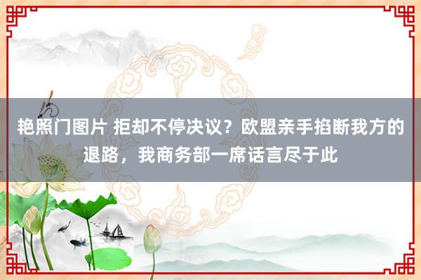 艳照门图片 拒却不停决议？欧盟亲手掐断我方的退路，我商务部一席话言尽于此