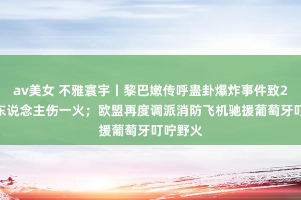 av美女 不雅寰宇丨黎巴嫩传呼蛊卦爆炸事件致2800余东说念主伤一火；欧盟再度调派消防飞机驰援葡萄牙叮咛野火