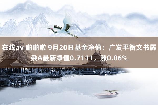 在线av 啪啪啦 9月20日基金净值：广发平衡文书羼杂A最新净值0.7111，涨0.06%