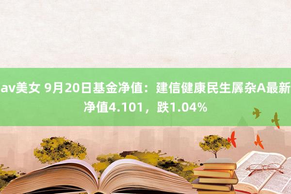 av美女 9月20日基金净值：建信健康民生羼杂A最新净值4.101，跌1.04%