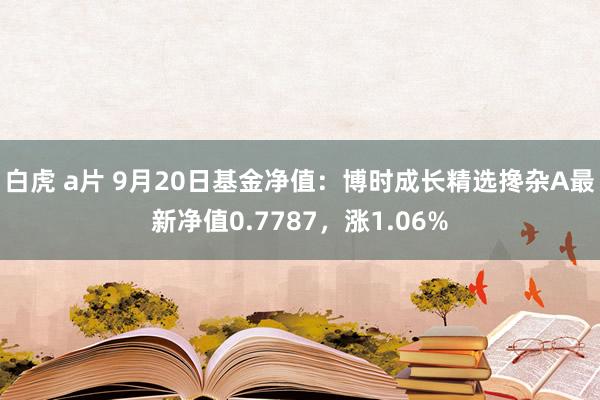 白虎 a片 9月20日基金净值：博时成长精选搀杂A最新净值0.7787，涨1.06%