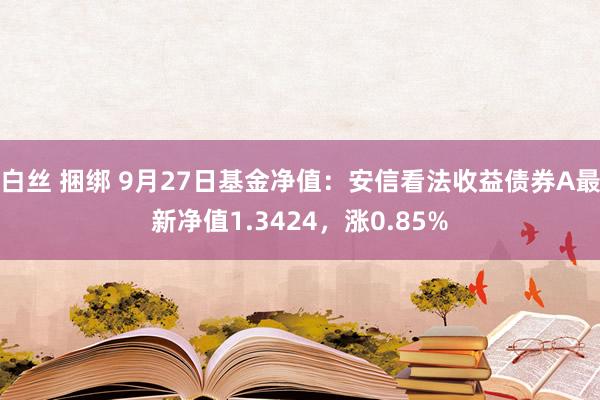 白丝 捆绑 9月27日基金净值：安信看法收益债券A最新净值1.3424，涨0.85%