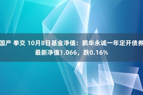 国产 拳交 10月8日基金净值：鹏华永诚一年定开债券最新净值1.066，跌0.16%