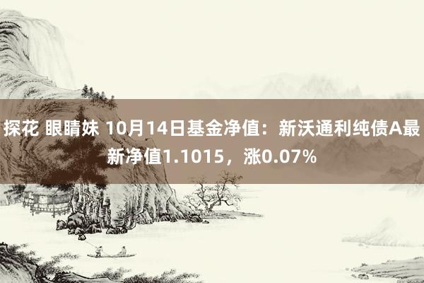 探花 眼睛妹 10月14日基金净值：新沃通利纯债A最新净值1.1015，涨0.07%