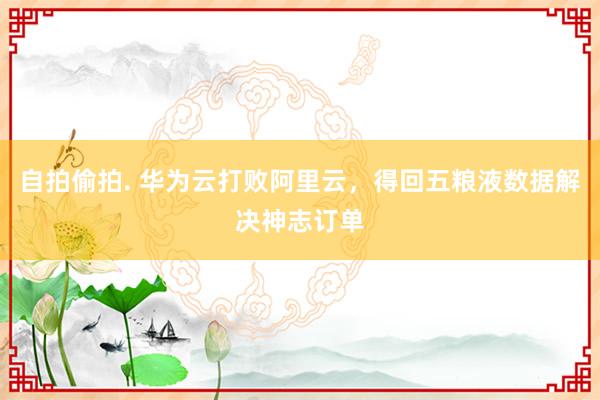 自拍偷拍. 华为云打败阿里云，得回五粮液数据解决神志订单