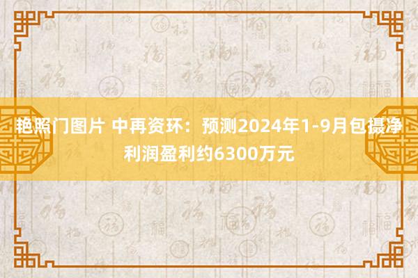 艳照门图片 中再资环：预测2024年1-9月包摄净利润盈利约6300万元