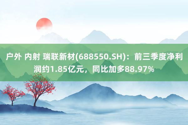 户外 内射 瑞联新材(688550.SH)：前三季度净利润约1.85亿元，同比加多88.97%