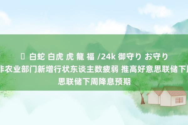 ✨白蛇 白虎 虎 龍 福 /24k 御守り お守り 好意思国非农业部门新增行状东谈主数疲弱 推高好意思联储下周降息预期