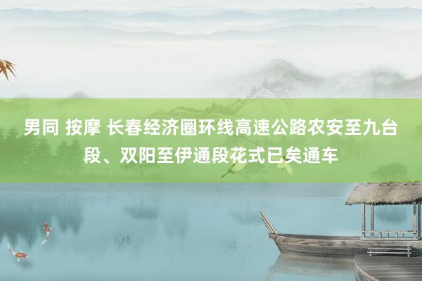 男同 按摩 长春经济圈环线高速公路农安至九台段、双阳至伊通段花式已矣通车