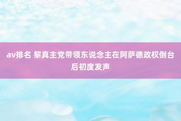 av排名 黎真主党带领东说念主在阿萨德政权倒台后初度发声