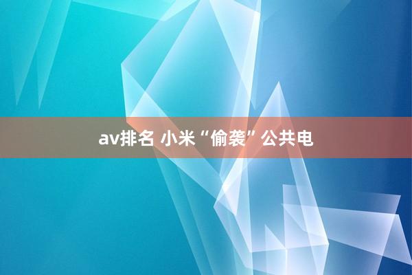 av排名 小米“偷袭”公共电