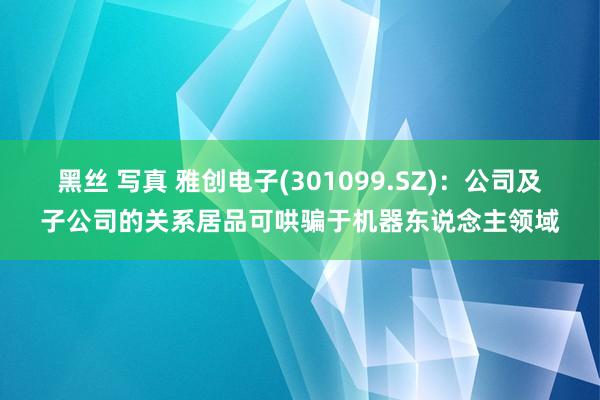 黑丝 写真 雅创电子(301099.SZ)：公司及子公司的关系居品可哄骗于机器东说念主领域