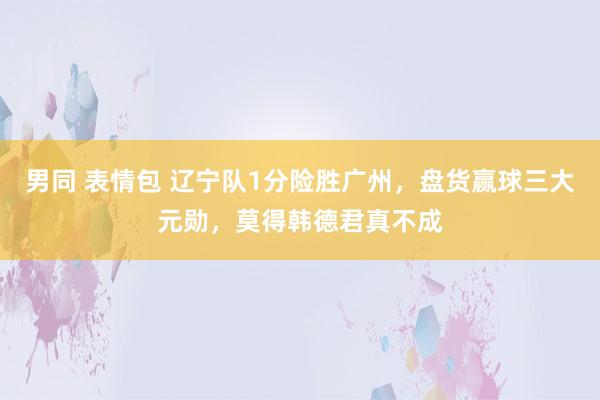 男同 表情包 辽宁队1分险胜广州，盘货赢球三大元勋，莫得韩德君真不成