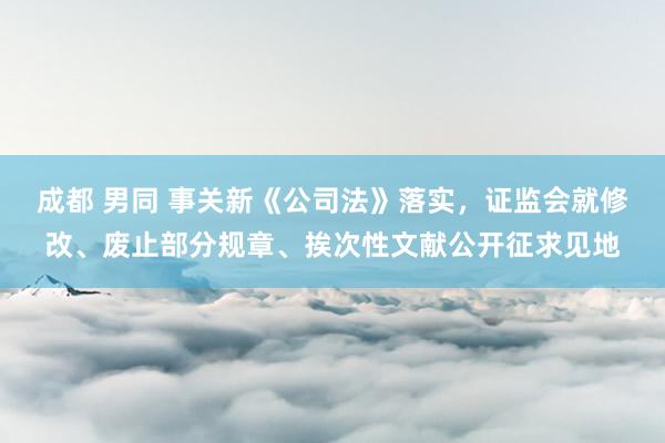 成都 男同 事关新《公司法》落实，证监会就修改、废止部分规章、挨次性文献公开征求见地