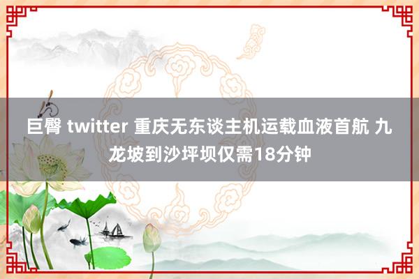 巨臀 twitter 重庆无东谈主机运载血液首航 九龙坡到沙坪坝仅需18分钟