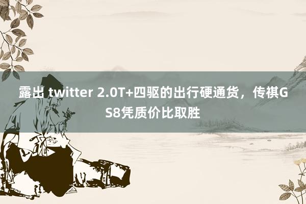 露出 twitter 2.0T+四驱的出行硬通货，传祺GS8凭质价比取胜