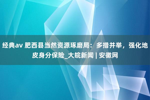 经典av 肥西县当然资源琢磨局：多措并举，强化地皮身分保险_大皖新闻 | 安徽网