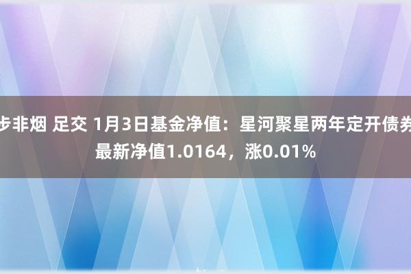 步非烟 足交 1月3日基金净值：星河聚星两年定开债券最新净值1.0164，涨0.01%