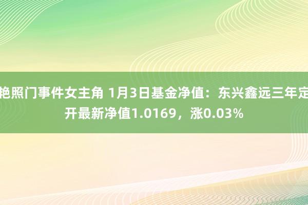 艳照门事件女主角 1月3日基金净值：东兴鑫远三年定开最新净值1.0169，涨0.03%