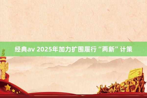 经典av 2025年加力扩围履行“两新”计策