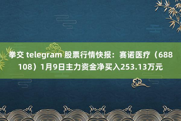 拳交 telegram 股票行情快报：赛诺医疗（688108）1月9日主力资金净买入253.13万元