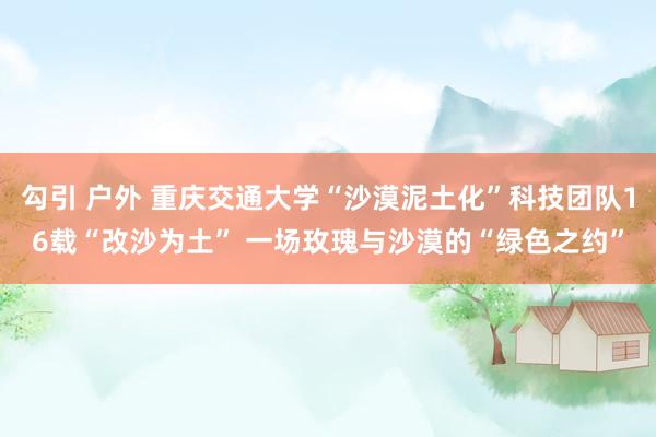 勾引 户外 重庆交通大学“沙漠泥土化”科技团队16载“改沙为土” 一场玫瑰与沙漠的“绿色之约”